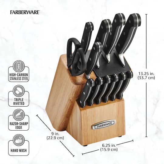 Farberware Edgekeeper Black 13-Piece Pro Cutlery Set